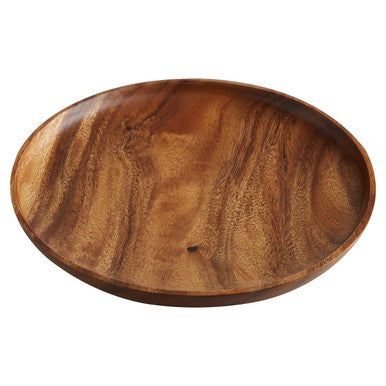 Orsina Kora Large Round Acacia Wood Plate – Hand-Carved Serving Platter