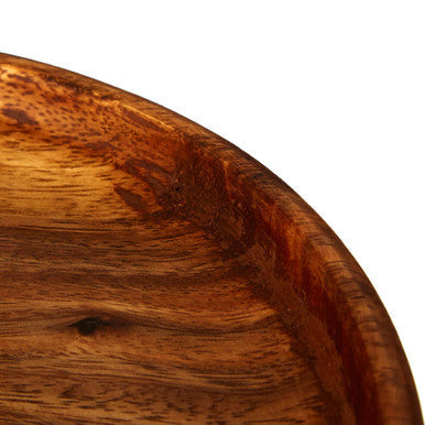 Orsina Kora Large Round Acacia Wood Plate – Hand-Carved Serving Platter
