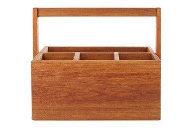 Orsina Socorro Acacia Wood Cutlery Caddy – 4-Compartment Organizer