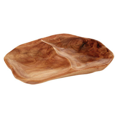 Orsina Savin 2-Section Cedarwood Serving Dish – Hand-Carved Tray