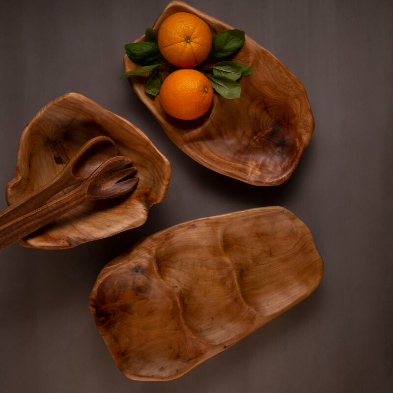 Orsina Savin 2-Section Cedarwood Serving Dish – Hand-Carved Tray