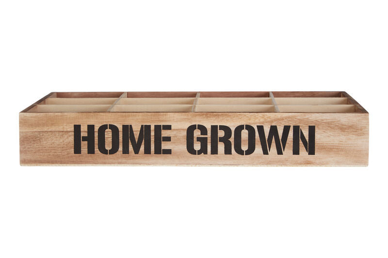 Orsina Naresso 12-Compartment Wooden Herb and Seed Crate – Brown