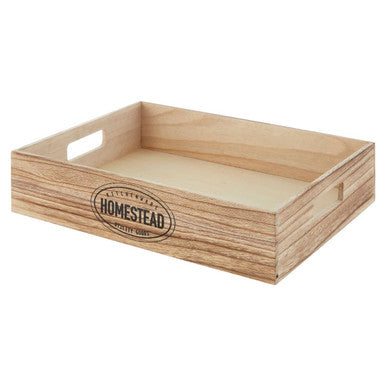 Orsina Naresso Natural Paulownia Wood Storage Crate with Handles