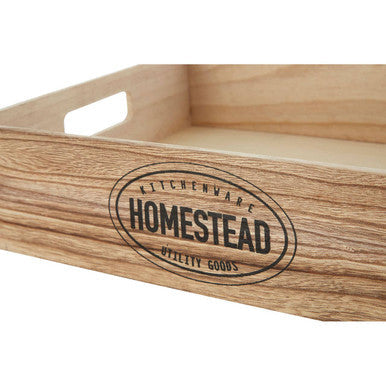 Orsina Naresso Natural Paulownia Wood Storage Crate with Handles