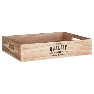 Orsina Naresso Paulownia Wood Storage Crate | Stackable Pantry Organizer
