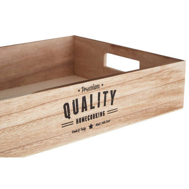 Orsina Naresso Paulownia Wood Storage Crate | Stackable Pantry Organizer