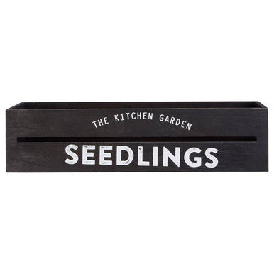 Orsina Naresso Black Paulownia Wood Herb Crate and Indoor Planter