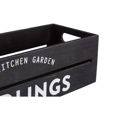 Orsina Naresso Black Paulownia Wood Herb Crate and Indoor Planter