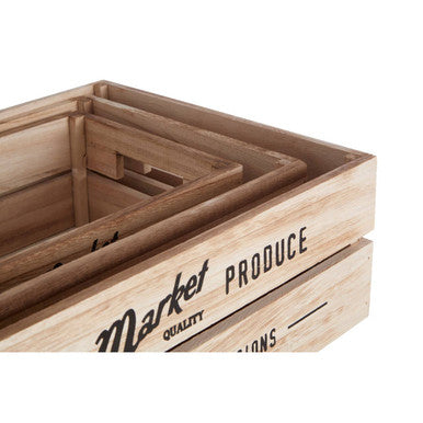 Orsina Naresso Natural Paulownia Wood Provision Crates | Set of 3