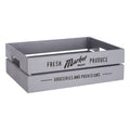 Orsina Naresso Grey Wood Provision Crates | Set of 3 Stackable Bins