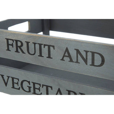 Orsina Naresso Grey Wood Fruit and Vegetable Crate with Handles