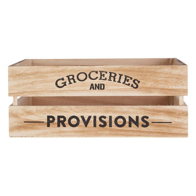 Orsina Naresso Natural Wood Slatted Crate for Kitchen and Pantry