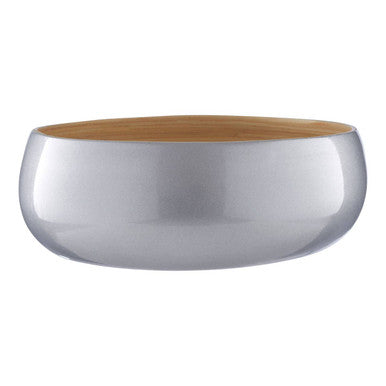 Orsina Kyoto Silver Bamboo Bowl – Hand-Spun Medium Serving Bowl