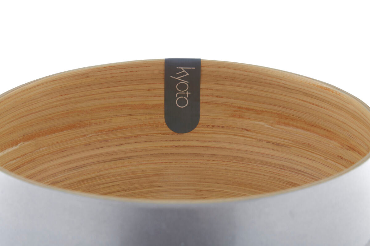 Orsina Kyoto Silver Bamboo Bowl – Hand-Spun Medium Serving Bowl