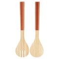 Orsina Kyoto Rose Gold Salad Servers | Hand-Spun Bamboo Utensils