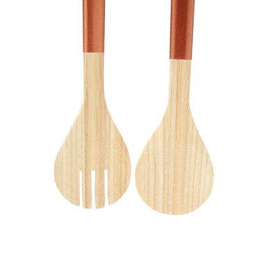 Orsina Kyoto Rose Gold Salad Servers | Hand-Spun Bamboo Utensils