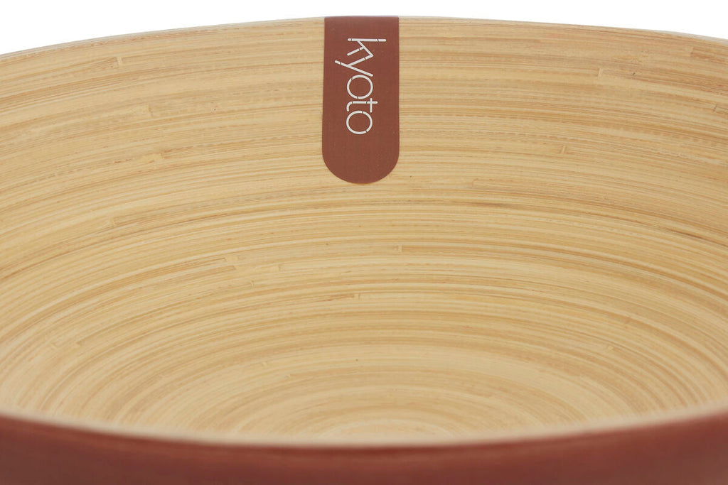 Orsina Kyoto Round Rose Gold Salad Bowl – Hand-Spun Bamboo Serveware