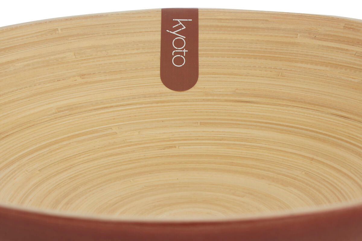Orsina Kyoto Round Rose Gold Salad Bowl – Hand-Spun Bamboo Serveware