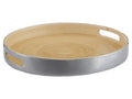 Orsina Kyoto Small Silver Serving Tray with Side Handles | Modern Decor