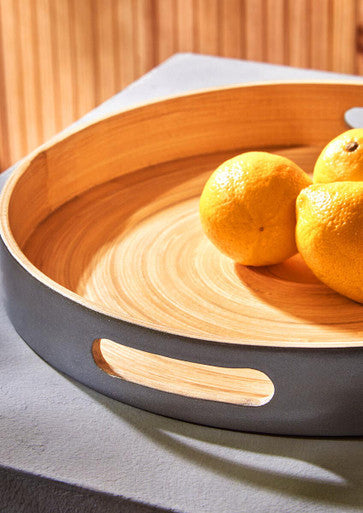 Orsina Kyoto Small Silver Serving Tray with Side Handles | Modern Decor