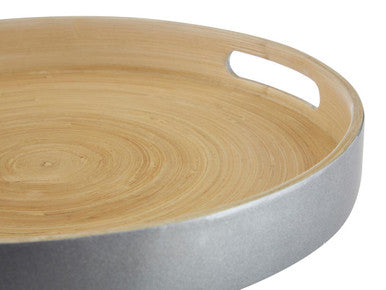 Orsina Kyoto Small Silver Serving Tray with Side Handles | Modern Decor