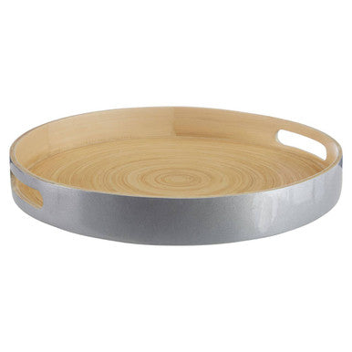 Orsina Kyoto Large Silver Serving Tray with Handles | Metallic Decor