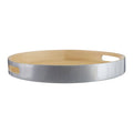 Orsina Kyoto Large Silver Serving Tray with Handles | Metallic Decor
