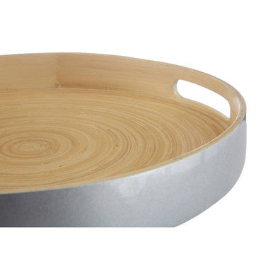 Orsina Kyoto Large Silver Serving Tray with Handles | Metallic Decor