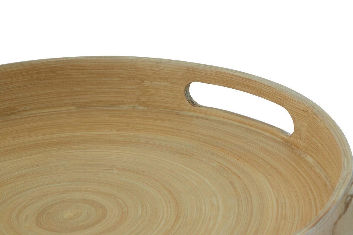 Orsina Kyoto Small Round Gold Serving Tray with Handles – 12 Inch