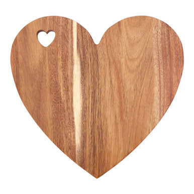 Orsina Acacia Heart Chopping and Serving Board with Pink Edge