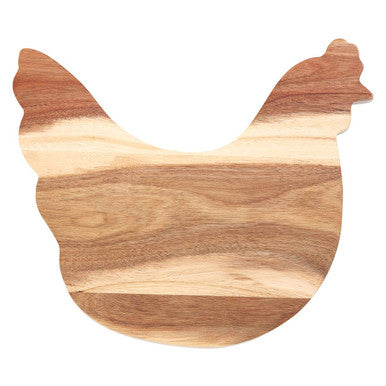 Orsina Acacia Wood Hen Chopping and Serving Board with Cream Edge
