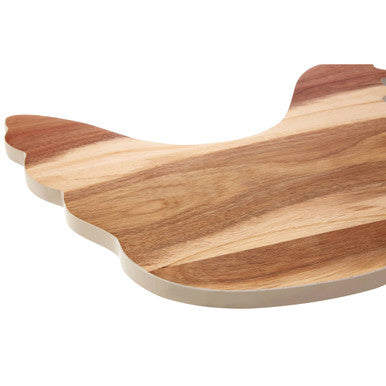 Orsina Acacia Wood Hen Chopping and Serving Board with Cream Edge