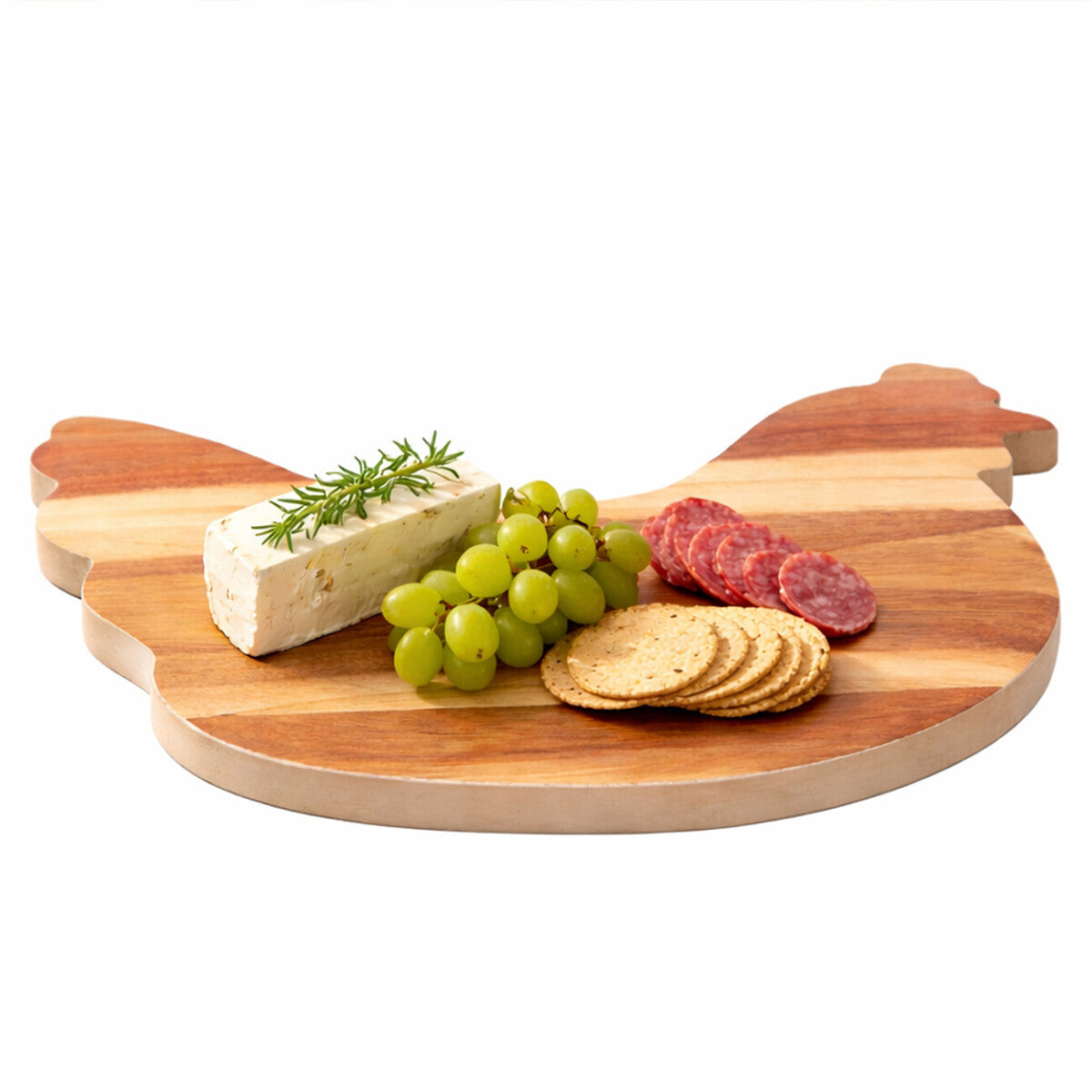 Orsina Acacia Wood Hen Chopping and Serving Board with Cream Edge