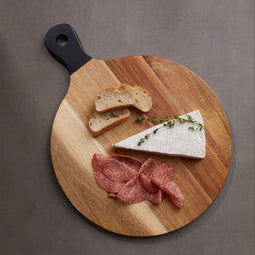 Orsina Socorro Acacia Wood Chopping and Serving Board with Black Handle