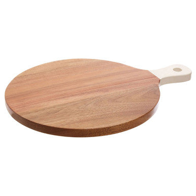 Orsina Acacia Wood Chopping and Serving Board with Cream Handle