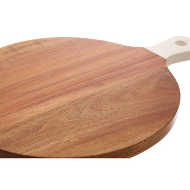 Orsina Acacia Wood Chopping and Serving Board with Cream Handle