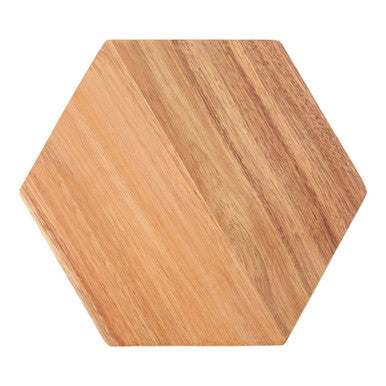 Orsina Acacia Wood Hexagonal Serving Board – White Edge Chopping Block