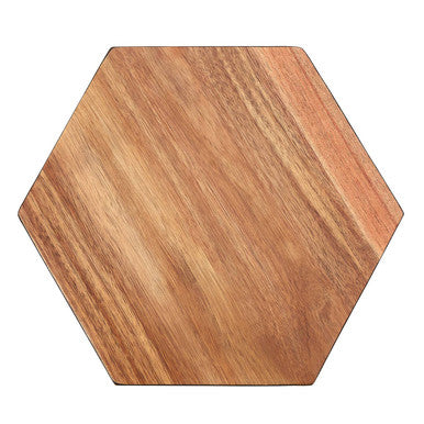 Orsina Socorro Acacia Hexagonal Chopping and Serving Board – Black Edge