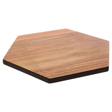 Orsina Socorro Acacia Hexagonal Chopping and Serving Board – Black Edge