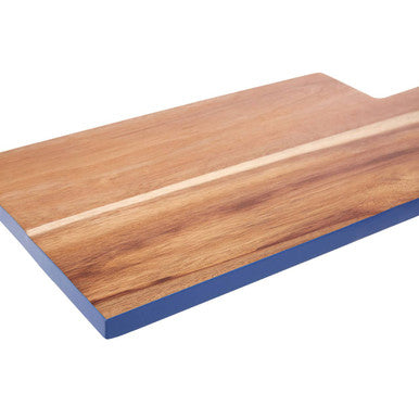 Orsina Socorro Acacia Wood Chopping and Serving Board with Blue Edge