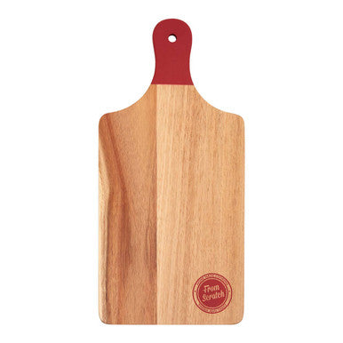 Orsina Acacia Wood Chopping and Serving Board with Red Handle Accent