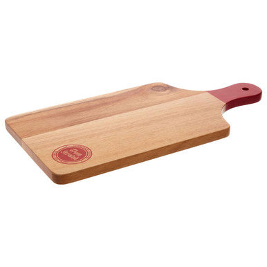 Orsina Acacia Wood Chopping and Serving Board with Red Handle Accent