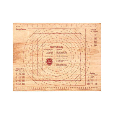 Orsina Rubberwood Pastry Board with Measurement Markings & Recipe