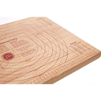 Orsina Rubberwood Pastry Board with Measurement Markings & Recipe