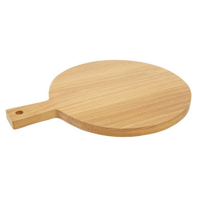Orsina Lyna Round Oak Wood Chopping and Serving Board with Handle