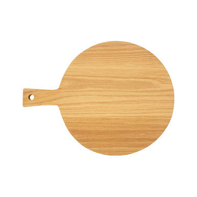 Orsina Lyna Round Oak Wood Chopping and Serving Board with Handle
