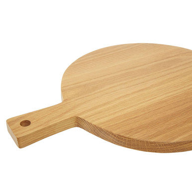 Orsina Lyna Round Oak Wood Chopping and Serving Board with Handle