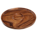 Orsina Acacia Wood Chip and Dip Dish – Round Wooden Serving Platter