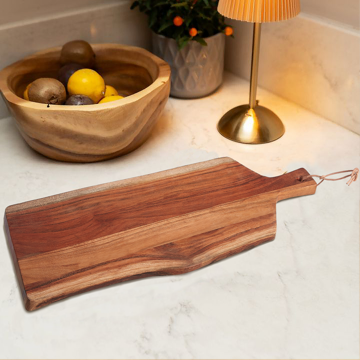 Orsina Socorro Large Acacia Wood Irregular Paddle Serving Board