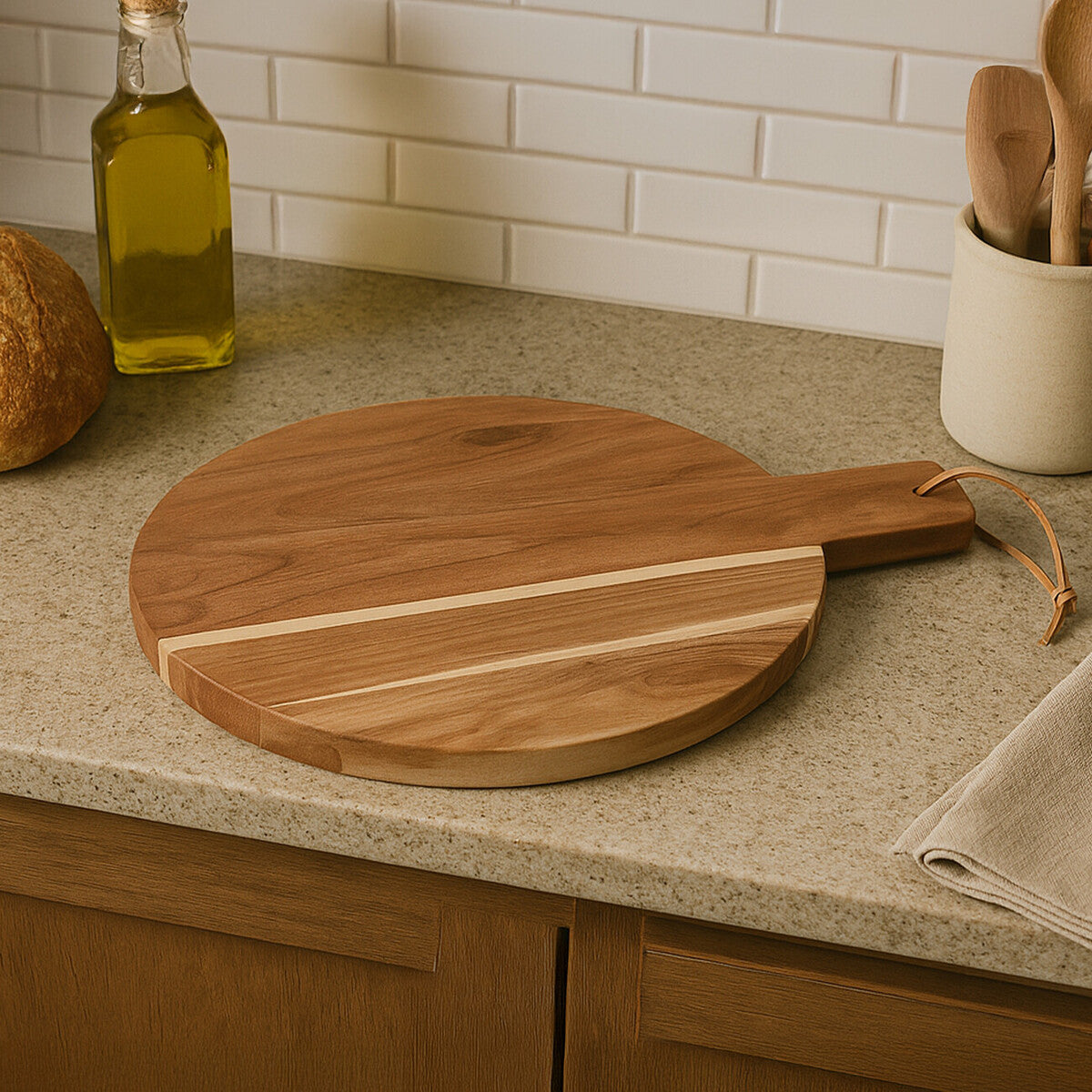 Orsina Socorro Medium Round Acacia Wood Chopping and Serving Board